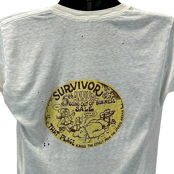 Vintage 60s 70s Distressed That Place Across Sports Arena T Shirt White S Small - Picture 1 of 16